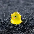 Cute small yellow luminous ghost figurine 1.5cm for DIY micro landscape desktop decor - Goose Yellow