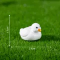 Cute miniature white duck figurine for garden DIY decor, measuring 2.4cm in length - 1 Piece / 5# Chubby Duck (Crouching)