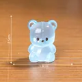 Miniature translucent light blue teddy bear figurine for dollhouse DIY decor, 2.5cm tall - Luminous Teddy / 1 Piece/Pack (2.5cmx1.8cm) / 2# Blue