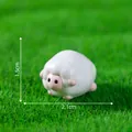 Miniature cute white sheep resin figurine for gardening DIY decoration 2.1cm x 1.5cm - 1.5x2.1cm / Little Sheep