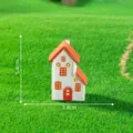 Miniature European style retro house with red roof and chimney for micro landscape DIY - 3# Red Tile High House