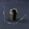 Miniature Halloween coffin figurine DIY decoration accessory with 3.7cm height dimension - Cross Coffin Ornament (16#)