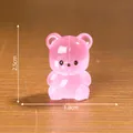 Pink luminous mini teddy bear figurine for dollhouse DIY, size 2.5x1.8cm decoration. - Luminous Teddy / 1 Piece/Pack (2.5cmx1.8cm) / Rose Red