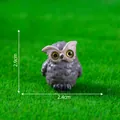 Miniature grey owl figurine for micro-landscapes, size 2.4cm x 2.9cm - 1# Owl