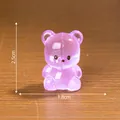 Purple transparent mini teddy bear figurine for micro-landscape DIY dollhouse decoration - Luminous Teddy / 1 Piece/Pack (2.5cmx1.8cm) / Purple
