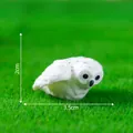 Detailed miniature white snowy owl figurine for garden micro landscape DIY decoration, 3.5cm wide - 2# Owl