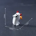 Miniature Halloween ghost figurine with red horns and pumpkin dimensions 3.3x2.8x1.3cm - Ghost with Pumpkin Accessory (18#)
