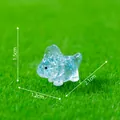 Figurine miniature de tricératops à paillettes bleues pour décoration de jardin - Dinosaure Bleu