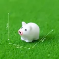 Süße weiße Mini-Schweinchen-Figur für DIY-Garten, Schreibtisch-Deko und Mikrolandschaft - Schweinchen-Serie / Weiß