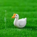 Figurine d'oie miniature blanche pour décoration de jardin DIY, longueur de 2,5 cm - Oie qui Nage