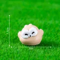 Cute miniature beige owl figurine for micro landscape gardening DIY, size 2cm x 1.5cm - 3# Owl