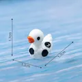 Miniature white resin duck figurine with soccer pattern for DIY micro landscape garden decor - Soccer Style / 1.7x1.2x1.7cm / 2# Soccer Duck