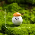 Niedliche kleine orangefarbene Pilzfigur für Mikrolandschaften DIY Deko 1.5x1.6cm - Umarmer-Pilz (1#) / 1.5x1.6cm