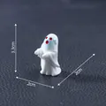 Cute miniature Halloween ghost figurine DIY decoration with 3.3cm height dimension details - Three Red Dots Face Ghost (20#)