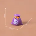 Μινιατούρα μοβ τσάντα Halloween με λευκό κρανίο για διακόσμηση σπιτιού κούκλας DIY χειροτεχνία - 1.9x1.5x1.4cm