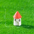 Miniature European-style house figurine with red roof for DIY micro landscape decor - 7# Mini Double Window House