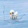 Cute miniature white tennis duck figurine for DIY garden decoration height 1.7cm - Volleyball Style / 1.7x1.2x1.7cm / 3# Volleyball Duck