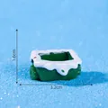 Miniature Christmas resin landscape accessory with snow detail, size 3.2cm x 1.6cm - 1.6x3.2cm