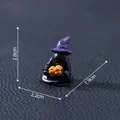 Miniature Halloween ghost reaper figurine with purple witch hat and pumpkins 2.8cm - Purple Hat Reaper with Pumpkins (21#)