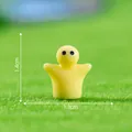 Piccola statuina umanoide gialla in miniatura per giardinaggio micro-paesaggio, 1,4x1,3cm - Giallo