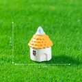 Miniature European style vintage cottage with yellow roof for micro landscape decoration 2.1x2.9cm - 8# Yellow Roof Spire House