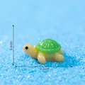 Miniature green-shelled resin turtle figurine for aquarium landscaping, 1.2cm long - Mini Turtle / Orange (#2)