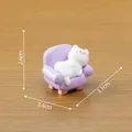 Miniature lazy cat on purple sofa figurine, cute dollhouse DIY desktop ornament - Purple