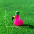 Miniature pink flamingo figurine with green shamrock hat for garden DIY micro landscape decor - 1# Flamingo (Green Hat)