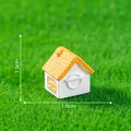 Miniature ceramic house figurine with orange roof for micro landscape DIY decoration - 9# Orange Tile Small House