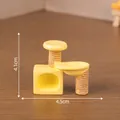 Miniature yellow resin cat tree figurine for micro landscape and DIY dollhouse decor - 3# Cat Bed Cat Tree / 4.1x4.5cm