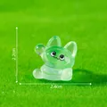 Miniature luminous green cat figurine for micro-landscape DIY decoration and accessories - Green