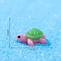 Miniature pink resin turtle with green shell measuring 1.2cm for DIY decor - Mini Turtle / 4# Pink