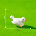 Miniature white luminous pigeon figurine for DIY micro landscape decor, 2.5cm x 1.3cm - Eight Pigeon Styles / 1# Lowered Head