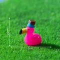 Miniature pink flamingo figurine with top hat for garden micro landscape DIY decoration - 3# Flamingo (Hat)