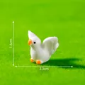 Miniature luminous white pigeon figurine for DIY micro landscape, size 2.3cm x 1.6cm - Eight Pigeon Styles / 2# Spreading Wings