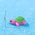 Miniature pink resin turtle figurine with green shell for micro-landscape decor - Mini Turtle / Rose Red