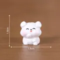 Miniature white dog figurine with smiling face for dollhouse and landscape DIY decoration - Shy Style (C3115) / 1.9x1.9cm