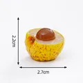 Miniature longan fruit figurine for DIY micro-landscape decor, 2.7x2.2cm size variant - Longan Shape / 2.2cm x 2.7cm / Longan Shape