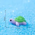 Tiny purple and green resin sea turtle figurine for micro landscape DIY aquarium decor - Mini Turtle / Purple
