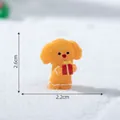 Miniatura di statuetta di cane barboncino di pan di zenzero di Natale con regalo - 2,6x2,2cm