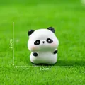 Miniature cute panda figurine 2.6cm tall on green grass for micro landscape decor - Hug Me