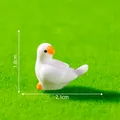 Miniature white pigeon figurine with 1.8cm height and 2.1cm length on green grass - Eight Pigeon Styles / 4# Looking Back