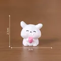 Cute white puppy micro-landscape figurine DIY dollhouse ornament with pink heart - Eating Style (C3115) / 2x2.1cm