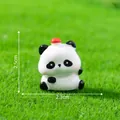 Miniature cute panda figurine ornament for micro landscape DIY crafts and car decor - Apple On Head