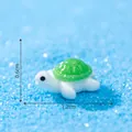 Miniature resin green turtle figurine for micro landscape decoration, 1.2cm x 0.6cm size - Mini Turtle / White