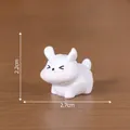 Cute miniature white dog figurine ornament for DIY dollhouse and micro landscape decor - Sniffing Style (C3115) / 2.7x2.2cm