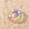 Miniature luminous lifebuoy ornament with cute animal prints for DIY beach scenes - 1 Piece / Rainbow Style (C2652)