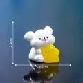 Cute white miniature puppy figurine holding a yellow star for DIY micro landscape decor - Hugging Star (1#)