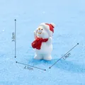 Figurine miniature de bonhomme de neige avec écharpe rouge pour décoration DIY, haut 3cm - 2# Écharpe Rouge
