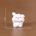 Miniature cute white dog figurine for DIY dollhouse and micro landscape decoration - 1.8x2cm